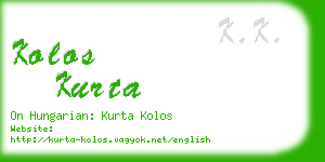 kolos kurta business card